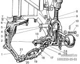 Подгруппа 4605. Наружная блокировка нижних тяг (для тракторов с силовым регулятором и без силового регулятора)
